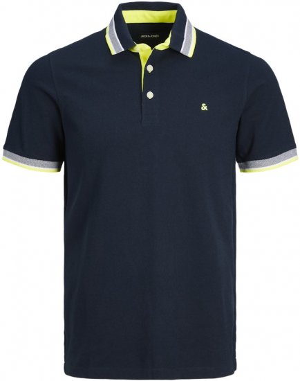 Jack & Jones PAULOS Short Sleeve Polo Dark Navy/NEON - Polo krekli - Polo krekli - 2XL-8XL