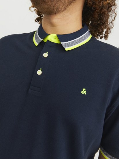 Jack & Jones PAULOS Short Sleeve Polo Dark Navy/NEON - Polo krekli - Polo krekli - 2XL-8XL