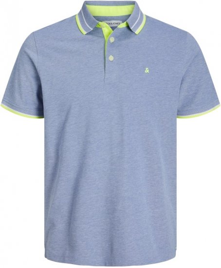 Jack & Jones PAULOS Short Sleeve Polo Light Blue/NEON - Polo krekli - Polo krekli - 2XL-8XL