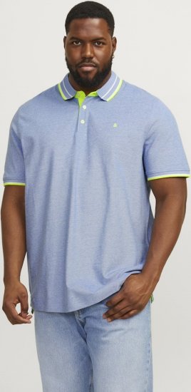 Jack & Jones PAULOS Short Sleeve Polo Light Blue/NEON - Polo krekli - Polo krekli - 2XL-8XL