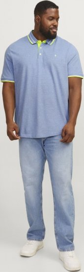 Jack & Jones PAULOS Short Sleeve Polo Light Blue/NEON - Polo krekli - Polo krekli - 2XL-8XL