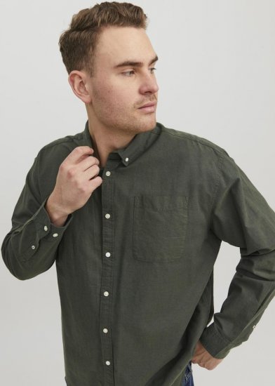 Jack & Jones OXFORD LS Shirt Green - Krekli - Krekli - 2XL-8XL