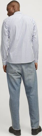 Jack & Jones OXFORD LS Shirt Striped Ensign Blue - Krekli - Krekli - 2XL-8XL