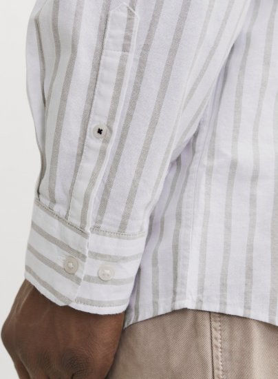 Jack & Jones OXFORD LS Shirt Striped White - Krekli - Krekli - 2XL-8XL