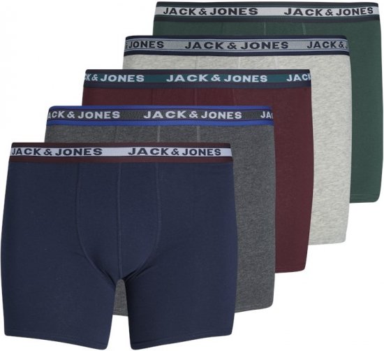 Jack & Jones OLIVER Trunks 5-Pack Dark Grey Melange - Apakšveļa un peldšorti - Apakšveļa - 2XL-8XL
