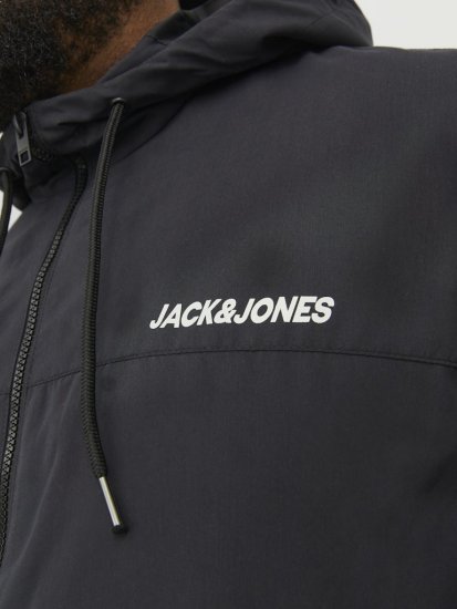 Jack & Jones RUSH SOLID Bomber Jacket with Hood Black - Jakas & Lietus apģērbs - Jakas - 2XL-12XL