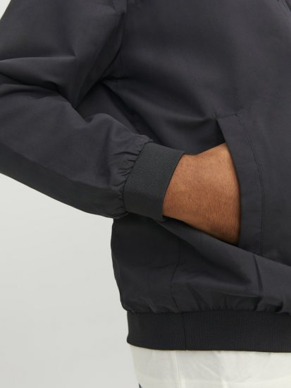 Jack & Jones RUSH SOLID Bomber Jacket with Hood Black - Jakas & Lietus apģērbs - Jakas - 2XL-12XL