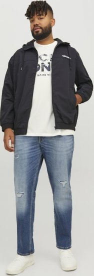 Jack & Jones RUSH SOLID Bomber Jacket with Hood Black - Jakas & Lietus apģērbs - Jakas - 2XL-12XL