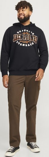 Jack & Jones 2 COL LOGO Hoodie Black - Džemperi un džemperi ar kapuci - Džemperi - 2XL-14XL