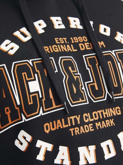 Jack & Jones 2 COL LOGO Hoodie Black - Džemperi un džemperi ar kapuci - Džemperi - 2XL-14XL