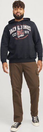 Jack & Jones 2 COL LOGO Hoodie Dark Navy - Džemperi un džemperi ar kapuci - Džemperi - 2XL-14XL