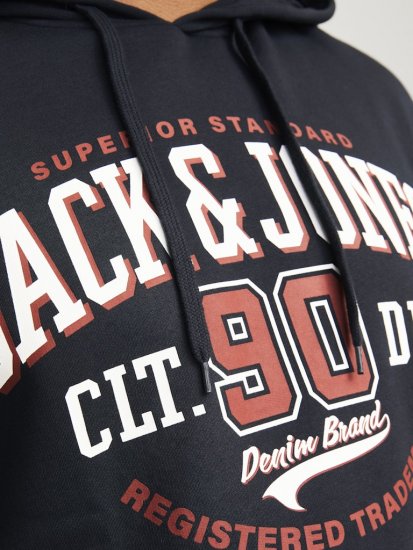 Jack & Jones 2 COL LOGO Hoodie Dark Navy - Džemperi un džemperi ar kapuci - Džemperi - 2XL-14XL