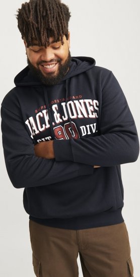 Jack & Jones 2 COL LOGO Hoodie Dark Navy - Džemperi un džemperi ar kapuci - Džemperi - 2XL-14XL