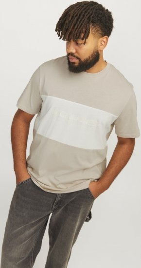 Jack & Jones LEGACY BLOCKING T-Shirt Beige - T-krekli - T-krekli - 2XL-14XL