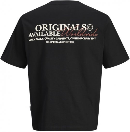 Jack & Jones Lington Crew Neck T-Shirt Black - T-krekli - T-krekli - 2XL-14XL