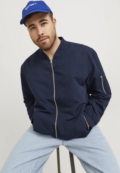 Jack & Jones RUSH Bomber Jacket Navy Blazer - Jakas & Lietus apģērbs - Jakas - 2XL-12XL