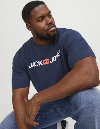 Jack & Jones Corp Logo Crew Neck T-Shirt Navy Blazer - T-krekli - T-krekli - 2XL-14XL