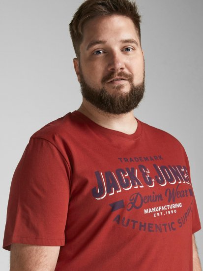 Jack & Jones JJELOGO TEE Red - T-krekli - T-krekli - 2XL-14XL