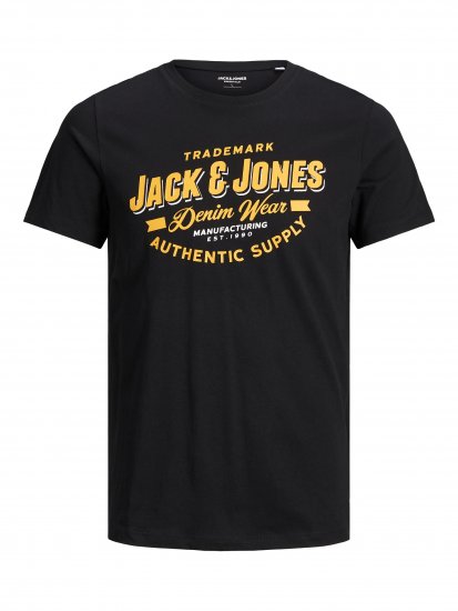 Jack & Jones JJELOGO TEE Black - T-krekli - T-krekli - 2XL-14XL