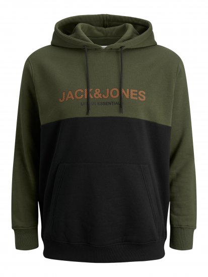 Jack & Jones JJEURBAN BLOCKING SWEAT Forest Green - Džemperi un džemperi ar kapuci - Džemperi - 2XL-14XL