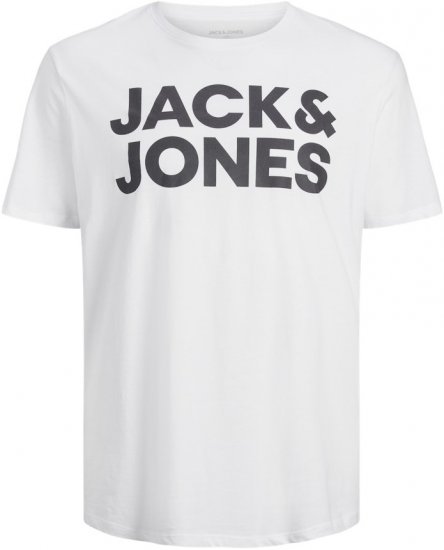Jack & Jones CORP Logo T-Shirt White w Large Black Print - T-krekli - T-krekli - 2XL-14XL