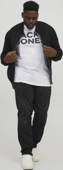 Jack & Jones CORP Logo T-Shirt White w Large Black Print - T-krekli - T-krekli - 2XL-14XL
