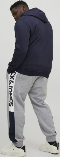 Jack & Jones CORP LOGO Large Print Hoodie Navy Blazer - Džemperi un džemperi ar kapuci - Džemperi - 2XL-14XL