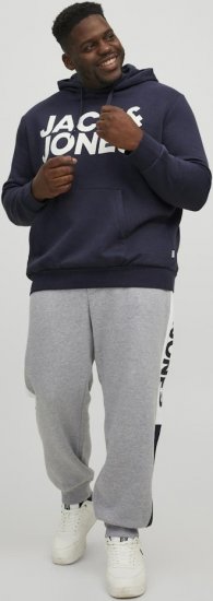 Jack & Jones CORP LOGO Large Print Hoodie Navy Blazer - Džemperi un džemperi ar kapuci - Džemperi - 2XL-14XL