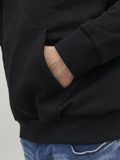 Jack & Jones CORP LOGO PLAY 4 Print Hoodie Black - Džemperi un džemperi ar kapuci - Džemperi - 2XL-14XL