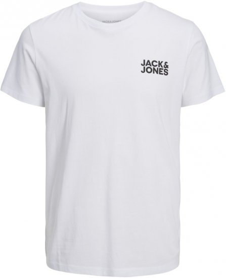 Jack & Jones CORP Logo T-Shirt White w Small Black Print - T-krekli - T-krekli - 2XL-14XL