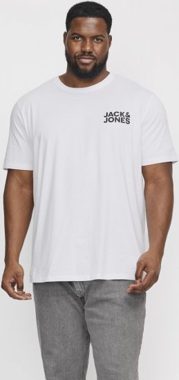 Jack & Jones CORP Logo T-Shirt White w Small Black Print - T-krekli - T-krekli - 2XL-14XL