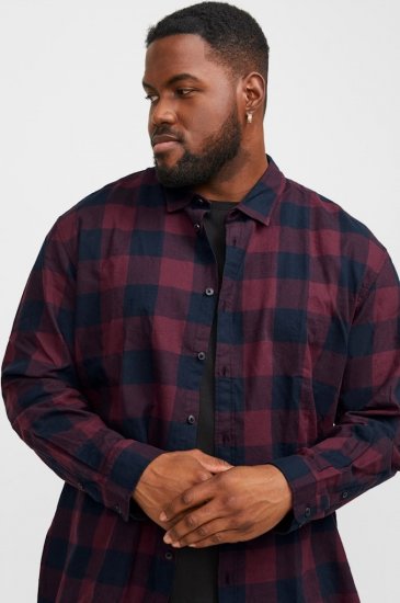 Jack & Jones Gingham L/S Shirt Dark Red - Krekli - Krekli - 2XL-8XL