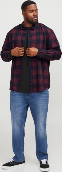 Jack & Jones Gingham L/S Shirt Dark Red - Krekli - Krekli - 2XL-8XL