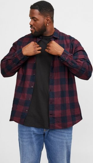 Jack & Jones Gingham L/S Shirt Dark Red - Krekli - Krekli - 2XL-8XL