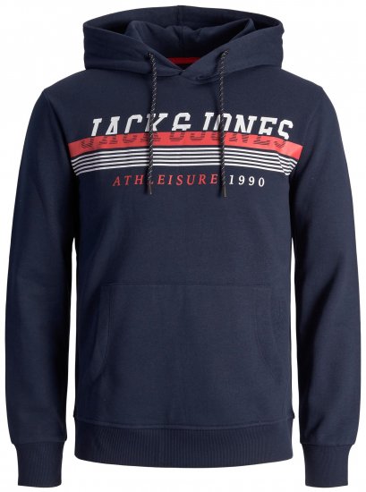 Jack & Jones JJIRON Hoodie Navy - Džemperi un džemperi ar kapuci - Džemperi - 2XL-14XL