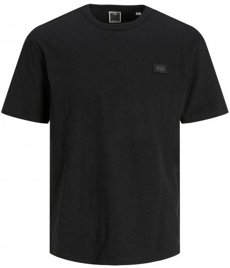 Jack & Jones JCOCLASSIC WAFFLE BADGE TEE Black - T-krekli - T-krekli - 2XL-14XL