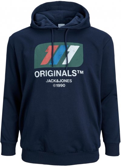 Jack & Jones JORNATE SWEAT Hoodie Navy - Džemperi un džemperi ar kapuci - Džemperi - 2XL-14XL