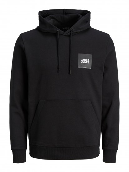 Jack & Jones JJLOCK SWEAT HOOD Black - Džemperi un džemperi ar kapuci - Džemperi - 2XL-14XL