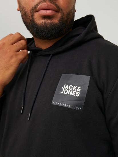Jack & Jones JJLOCK SWEAT HOOD Black - Džemperi un džemperi ar kapuci - Džemperi - 2XL-14XL