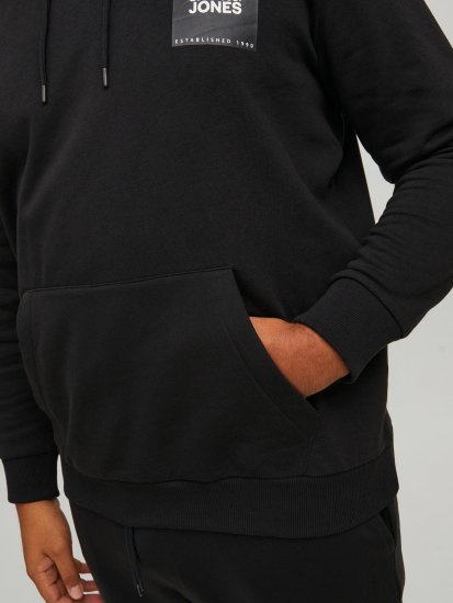 Jack & Jones JJLOCK SWEAT HOOD Black - Džemperi un džemperi ar kapuci - Džemperi - 2XL-14XL