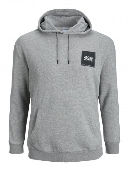 Jack & Jones JJLOCK SWEAT HOOD Grey - Džemperi un džemperi ar kapuci - Džemperi - 2XL-14XL