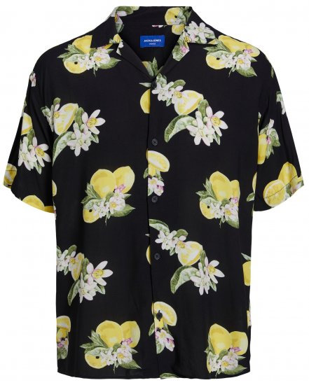Jack & Jones JORLUKE FLORES Resort Shirt Black - Krekli - Krekli - 2XL-8XL