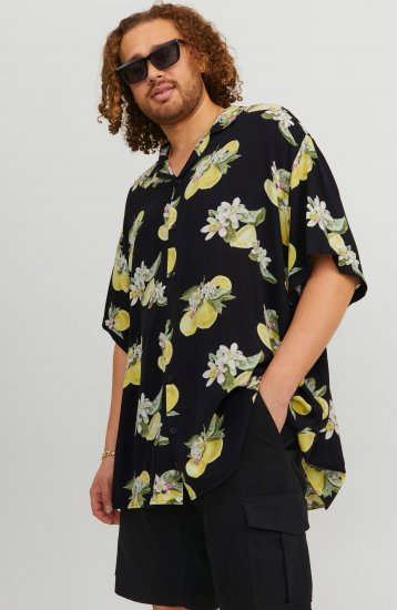 Jack & Jones JORLUKE FLORES Resort Shirt Black - Krekli - Krekli - 2XL-8XL