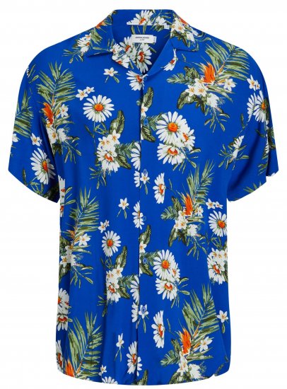 Jack & Jones JORLUKE FLORES Resort Shirt Nautical Blue - Krekli - Krekli - 2XL-8XL