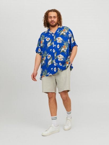 Jack & Jones JORLUKE FLORES Resort Shirt Nautical Blue - Krekli - Krekli - 2XL-8XL
