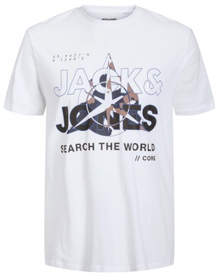 Jack & Jones JCOHUNT T-Shirt White - T-krekli - T-krekli - 2XL-14XL