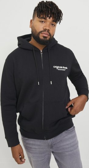Jack & Jones ESTERBRO Zip Hoodie Black - Džemperi un džemperi ar kapuci - Džemperi - 2XL-14XL