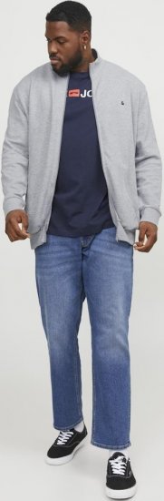 Jack & Jones PAULOS Turtleneck Zip Sweatshirt Light Grey Melange - Džemperi un džemperi ar kapuci - Džemperi - 2XL-14XL