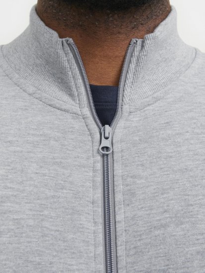 Jack & Jones PAULOS Turtleneck Zip Sweatshirt Light Grey Melange - Džemperi un džemperi ar kapuci - Džemperi - 2XL-14XL