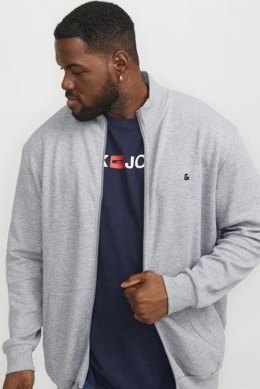 Jack & Jones PAULOS Turtleneck Zip Sweatshirt Light Grey Melange - Džemperi un džemperi ar kapuci - Džemperi - 2XL-14XL